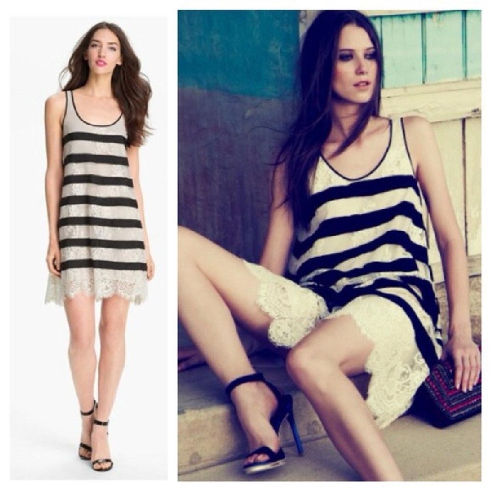 BCBG Romantic Lace with Classic Stripes
